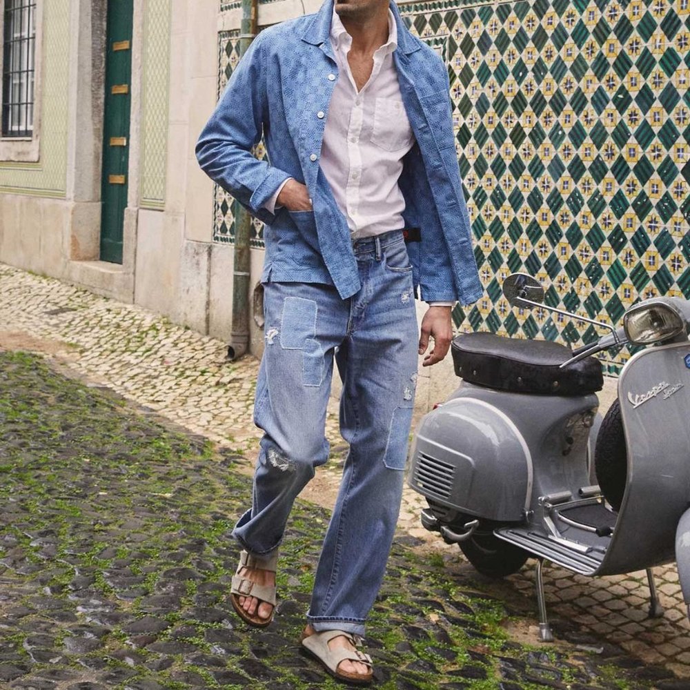 Relaxed Fit Selvedge Patch and Repair Jean in Indigo